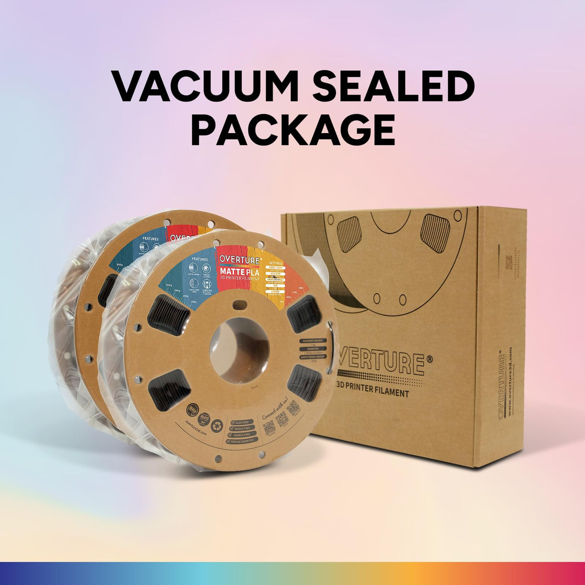 OVERTURE Matte PLA 3D Printer Filament 1.75mm, 1kg Light Brown