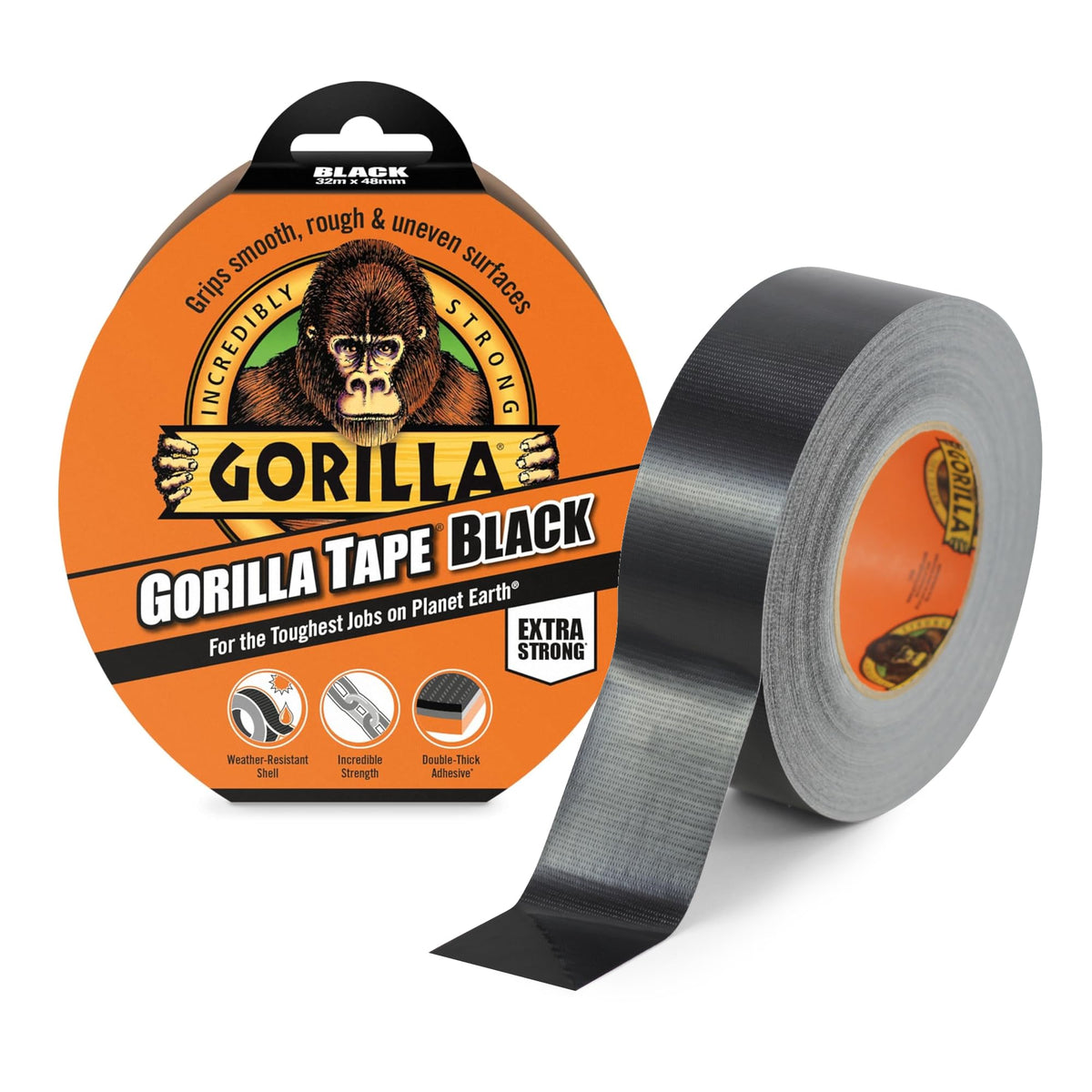 Gorilla GOR3049001 Tape Duct Tape Black 48mm x 11m