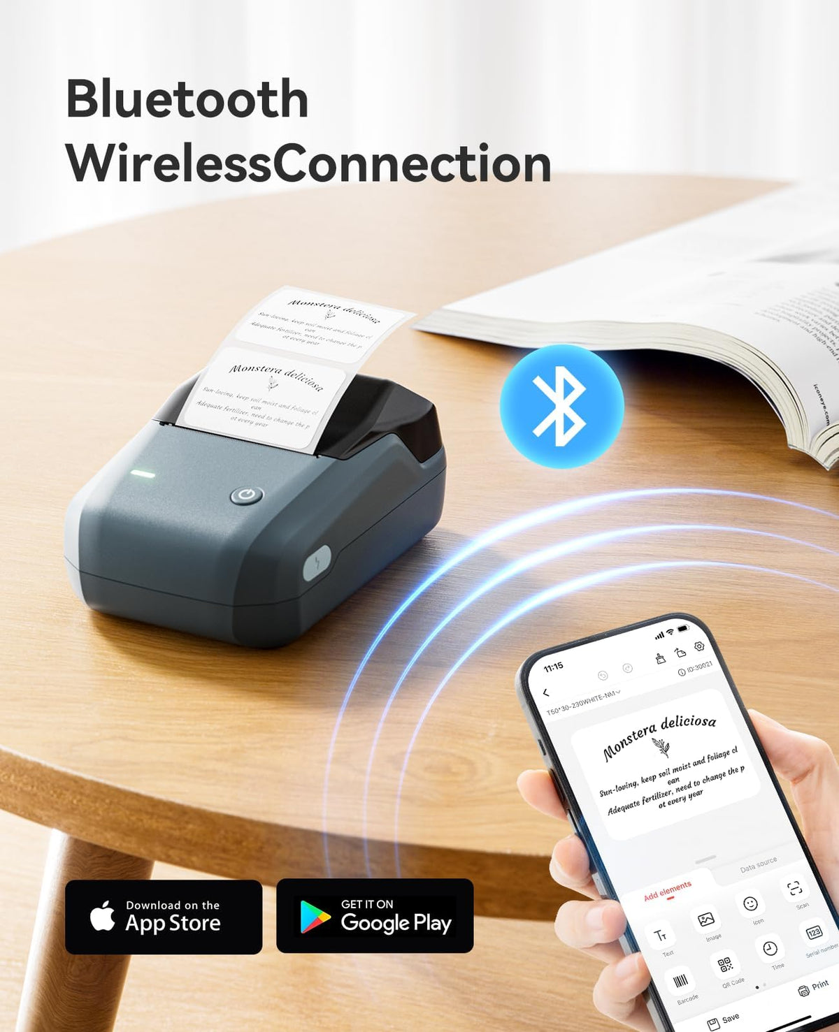 NIIMBOT B1 Label Maker Machine, 2 Inch Bluetooth Sticker Printer