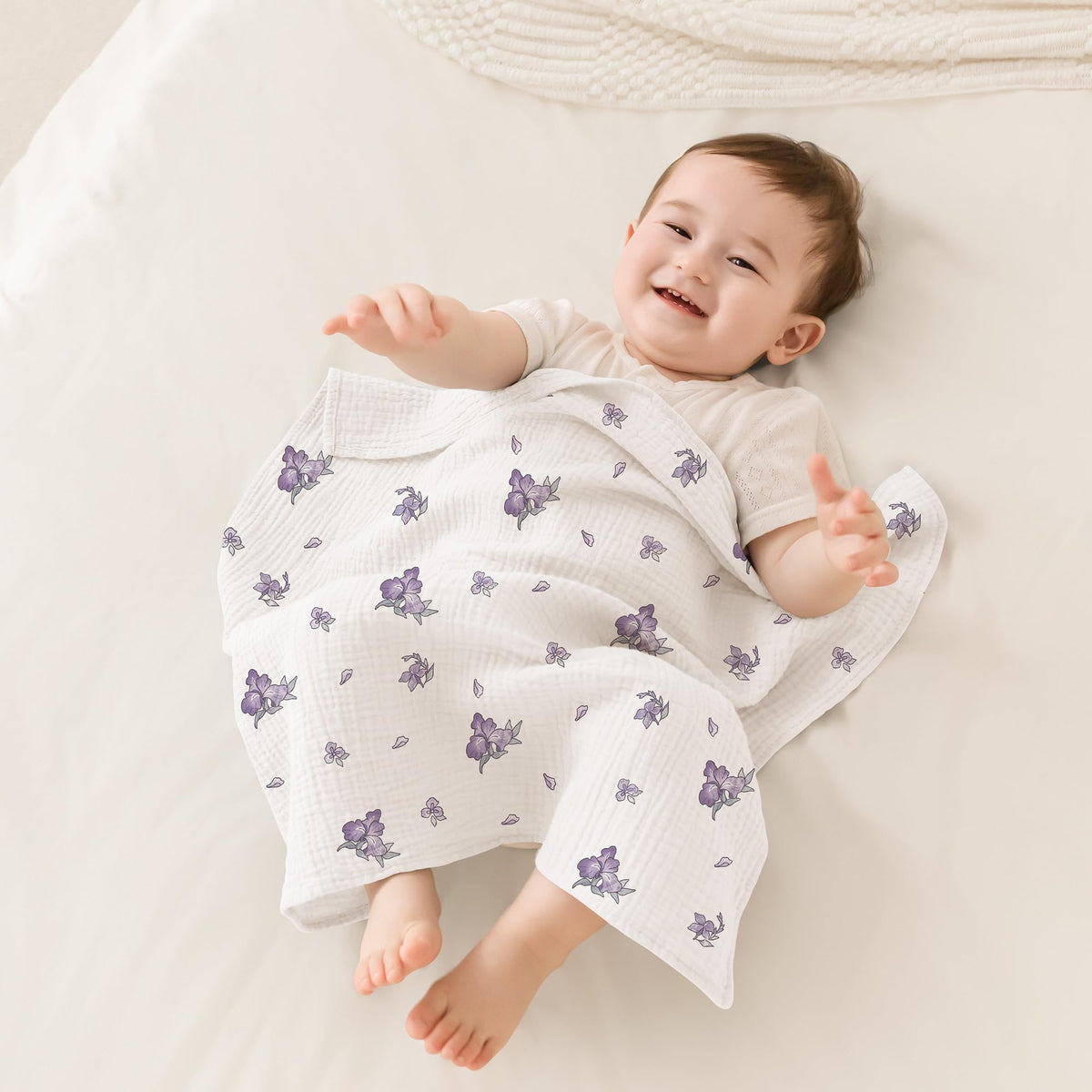 Susurration Muslin Cloths for Baby, 100% Cotton Baby Muslin Squares Cloths for Newborn Boy and Girl, Soft, Breathable and Extremely Absorbent Baby Muslin Burp Cloths, 60 x 60 cm, 5 Pack
