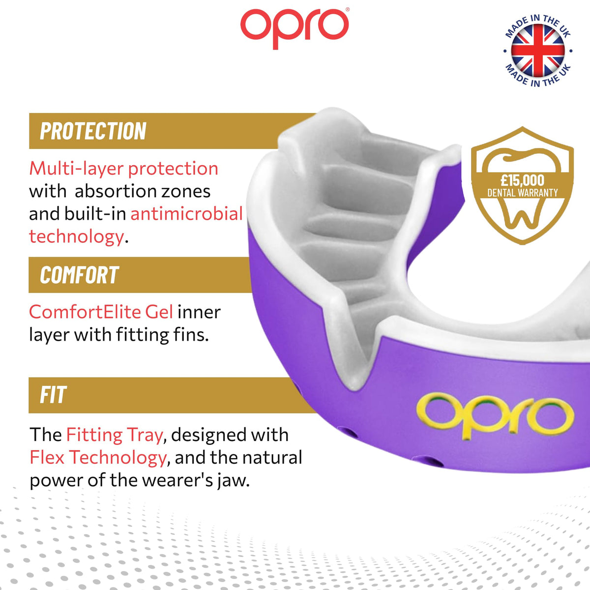 OPRO Gold Level Sports Mouthguard, Premium Fit Adult & Kids