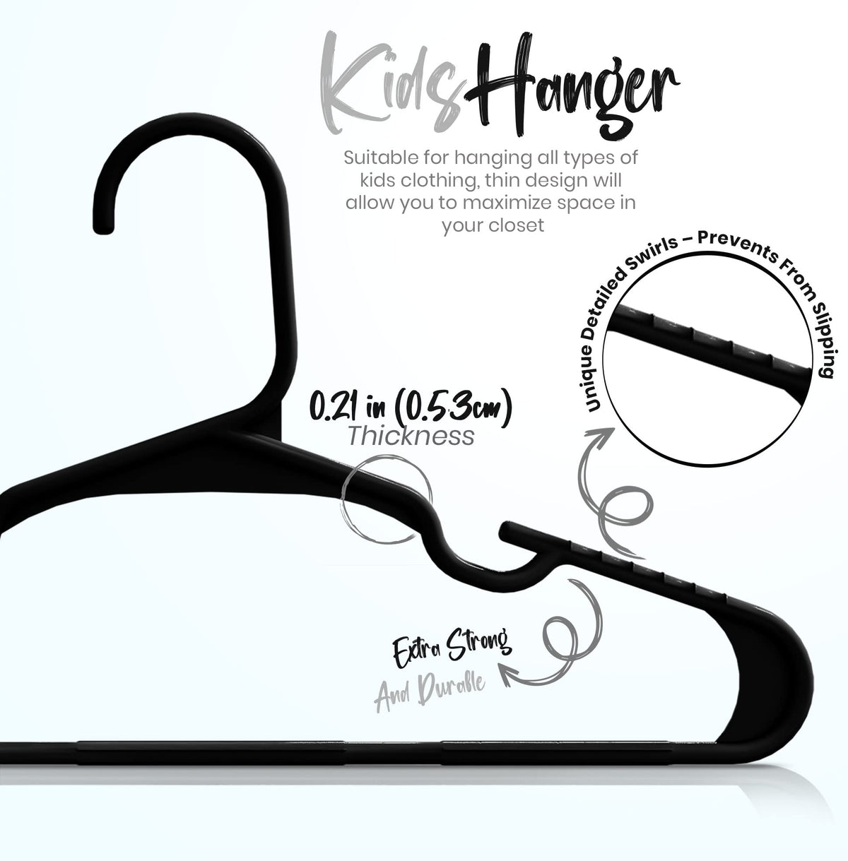 Utopia Home 20pcs Kids Hangers - 28cm Plastic Baby Hangers for Closet - Kids Hanger for Clothes and Baby Hanger for Closet - for Daily Standard Use (Grey)