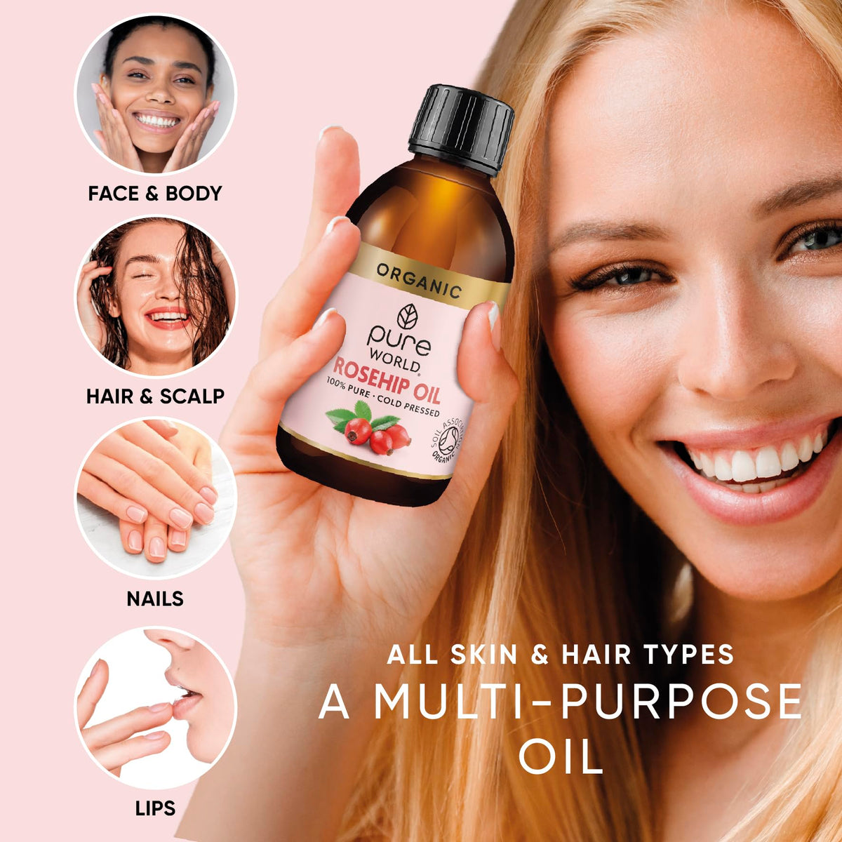Pure World Natural Castor Oil 250ML Cold & Freshly Pressed 100% Pure and Undiluted Hexane Free Nourish Your Skin and Hair Eyebrows, Nails, Beard, Hair, Eyelash Growth Food Grade