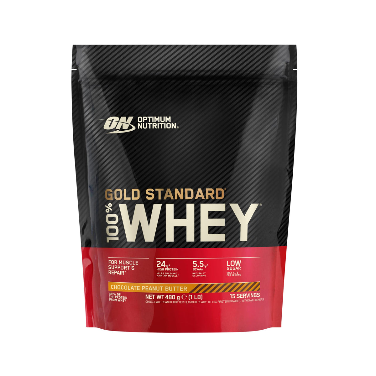 Optimum Nutrition Gold Standard 100% Whey Muscle Building and Recovery Protein Powder With Naturally Occurring Glutamine and BCAA Amino Acids, Double Rich Chocolate Flavour, Pack of 24, 24 x 31g