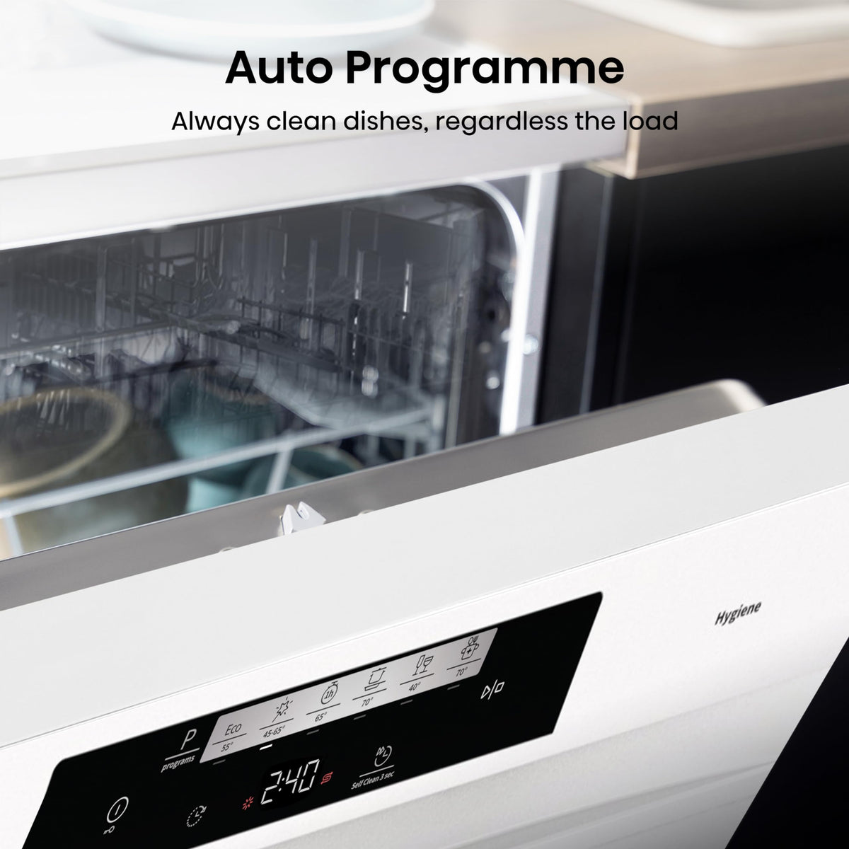 Hisense HS523E15WUK Slimline 10 Places Free Standing Dishwasher White with 30 Minutes Quick Wash [Energy Class E]