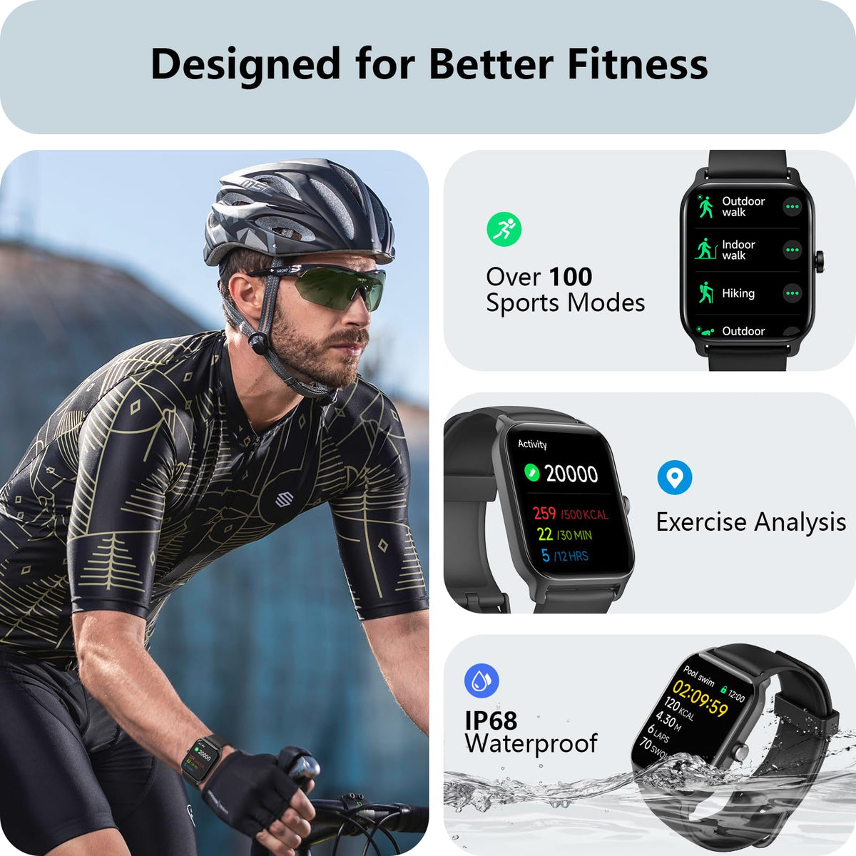 Smart Watch for Women, Answer/Make Calls, Alexa Built-in, [1.8"HD Screen] Smart Watches for Women iPhone/Samsung/Android, Fitness Watch with Heart Rate Sleep SpO2 Monitor,IP68 Waterproof, 100+ Sports