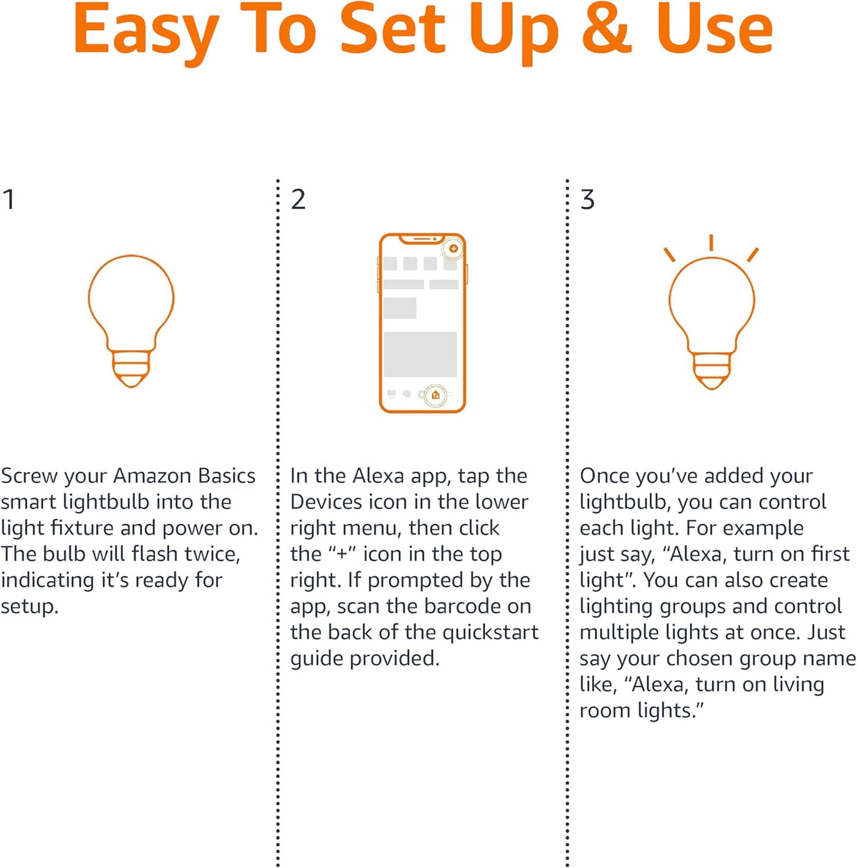 Amazon Basics Smart Dimmable LED Light Bulb, B22 Base, Soft White, 8W (60W Equivalent), Works with Alexa Only, 1 Pack