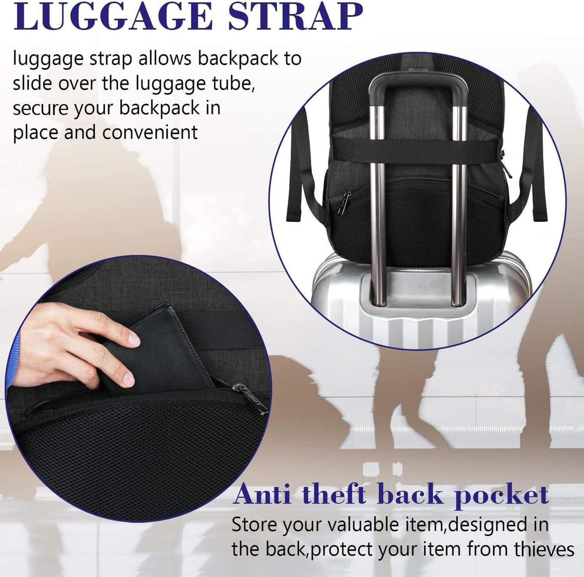 MATEIN Travel Laptop Backpack, Work Bag Laptop Bag, Rucksack for Men Work