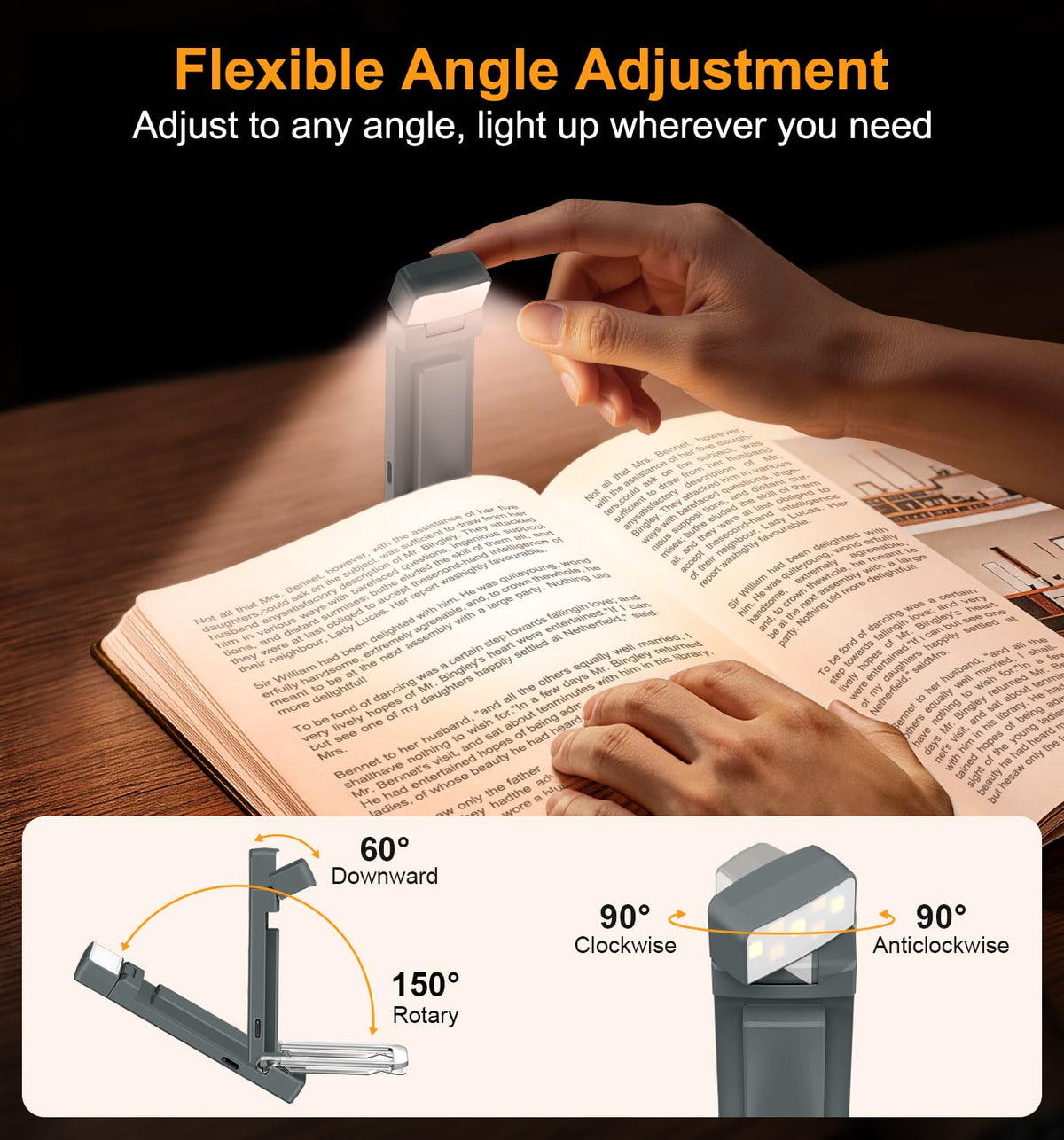 Gritin 2026 Gen 2 Rechargeable Book Light,2-in-1 Reading Light & Torch