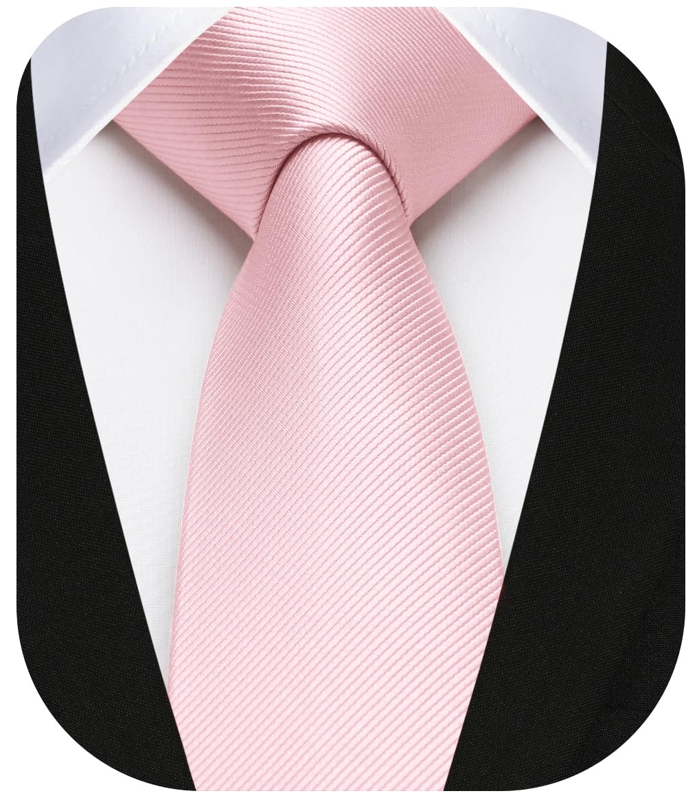 HISDERN Skinny Tie Solid Color 6cm Slim Ties for Men Wedding Classic Formal Business Necktie