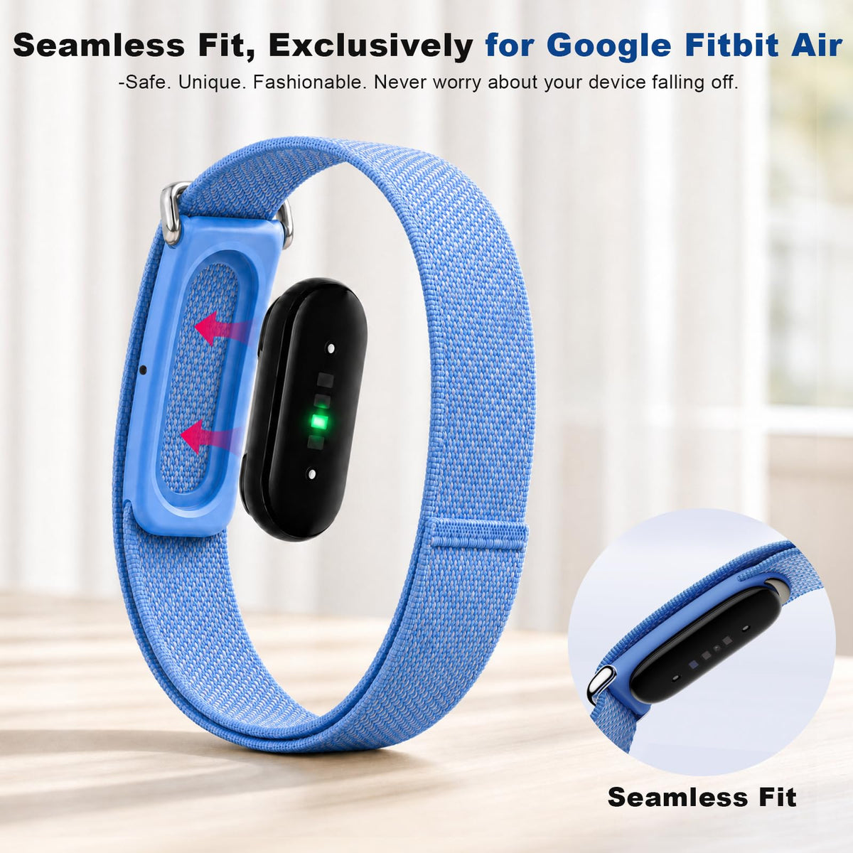Compatible with Google Fitbit Air Strap Nylon Loop Sport Replacement Band