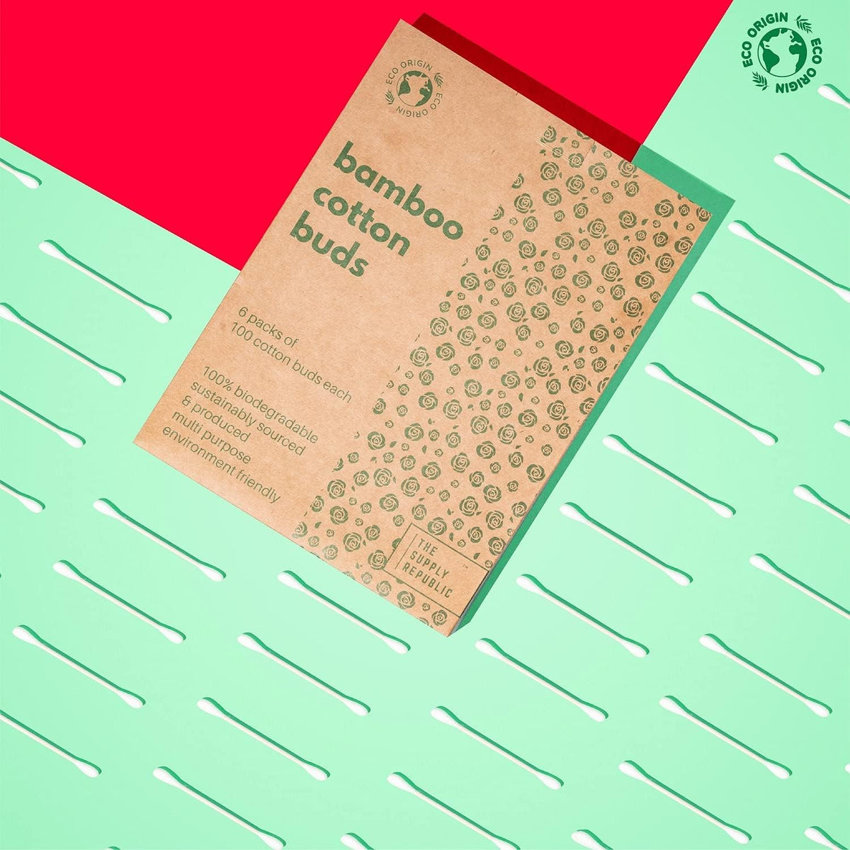600 Bamboo Cotton Buds | 100% Eco-Friendly Biodegradable | Cotton Buds Bamboo | Ear Swabs | Ear Picks | Cotton Ear Buds | 6 x100 Ear Buds Cotton