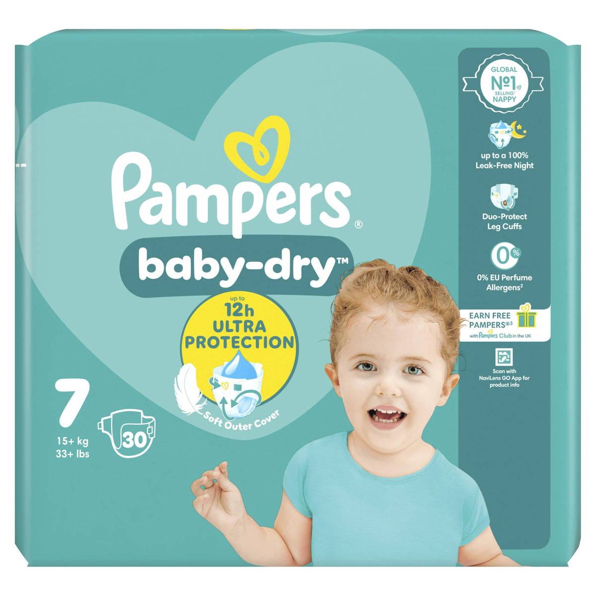 Pampers Baby-Dry Nappies, Size 6 Giant, 164 Count