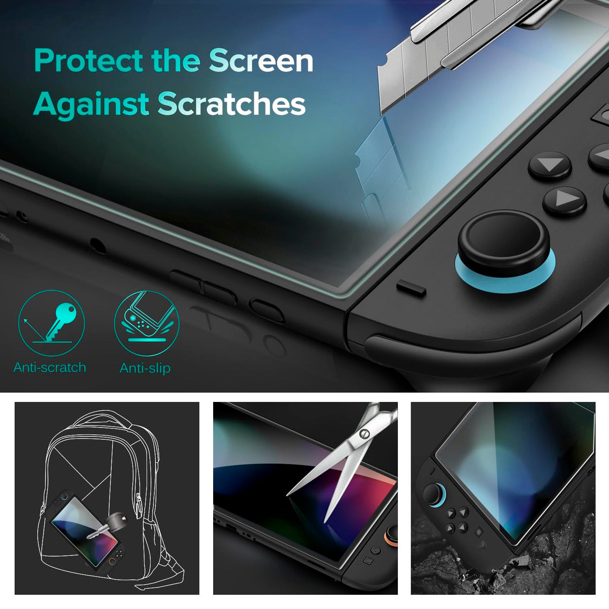ivoler [3 Pack Compatible with Nintendo Switch Screen Protector, [Tempered Glass] Film for Nintendo Switch - [9H Hardness] [Anti-Scratch] [Crystal Clear]