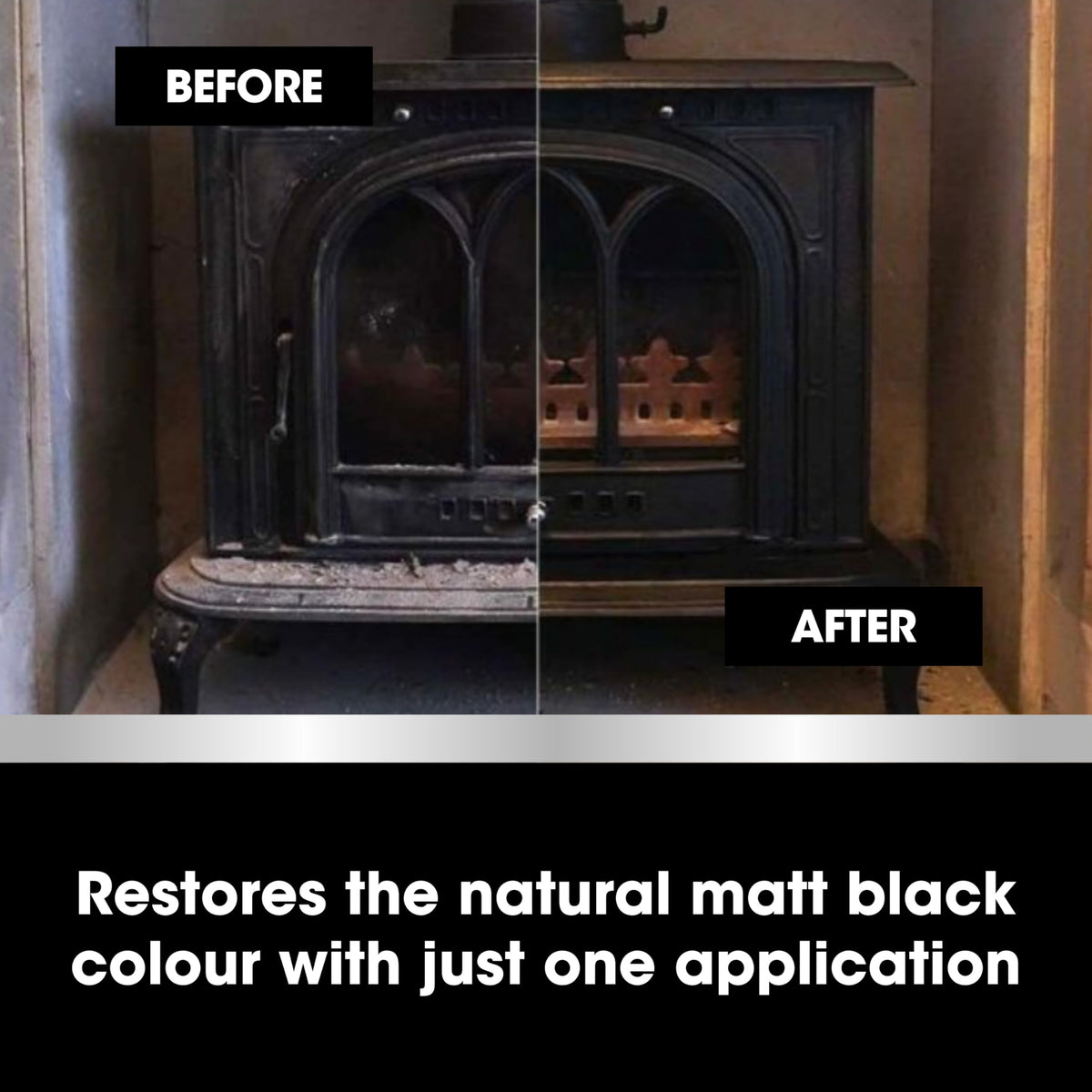 Furniture Clinic Stove Care Kit – Clean and Restore Log Burners, Grates, & Fireplaces – Removes Soot and Dirt – Stove Glass & Metal Cleaner and Stove Polish