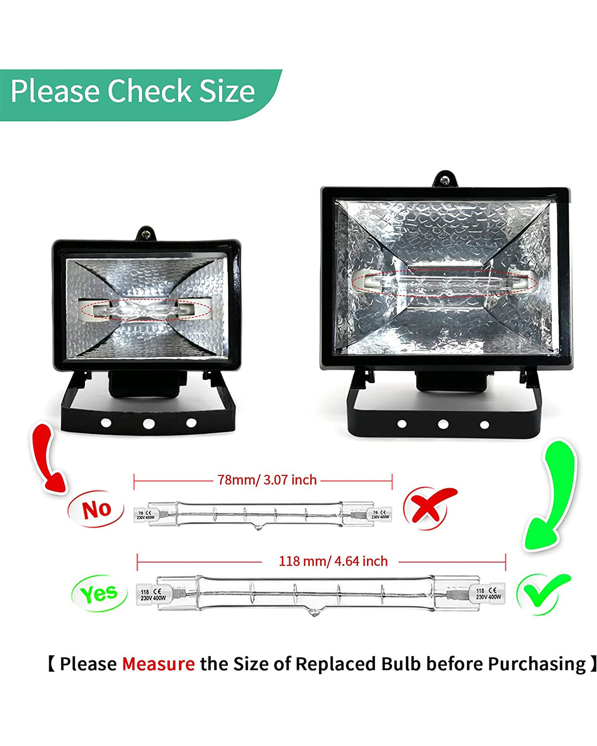 r7s Halogen Light Bulbs 78mm 150w