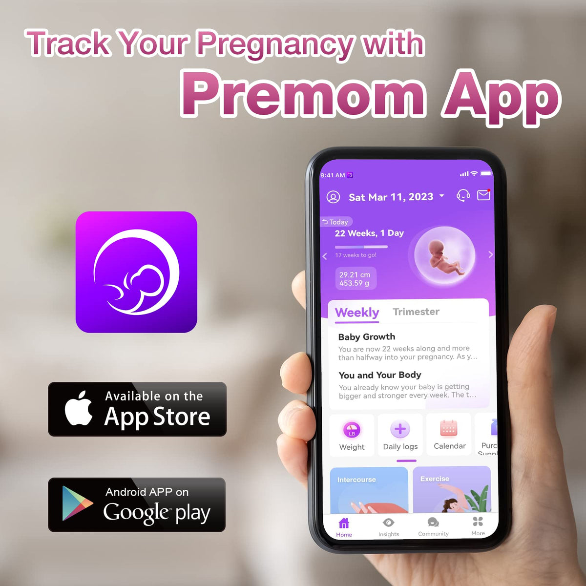 Easy@Home 20 Pregnancy Test Strips for Early Detection, Premom App Support