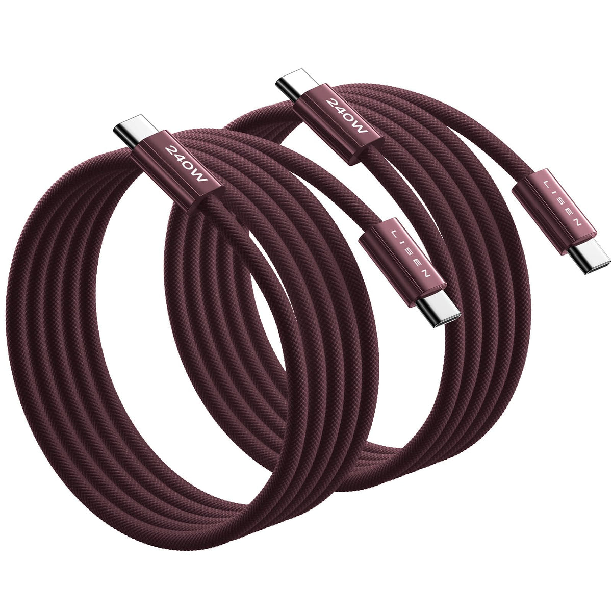 LISEN 240W USB C to USB C Cable 2-Pack, 2m USB C Charger Cable Fast Charger