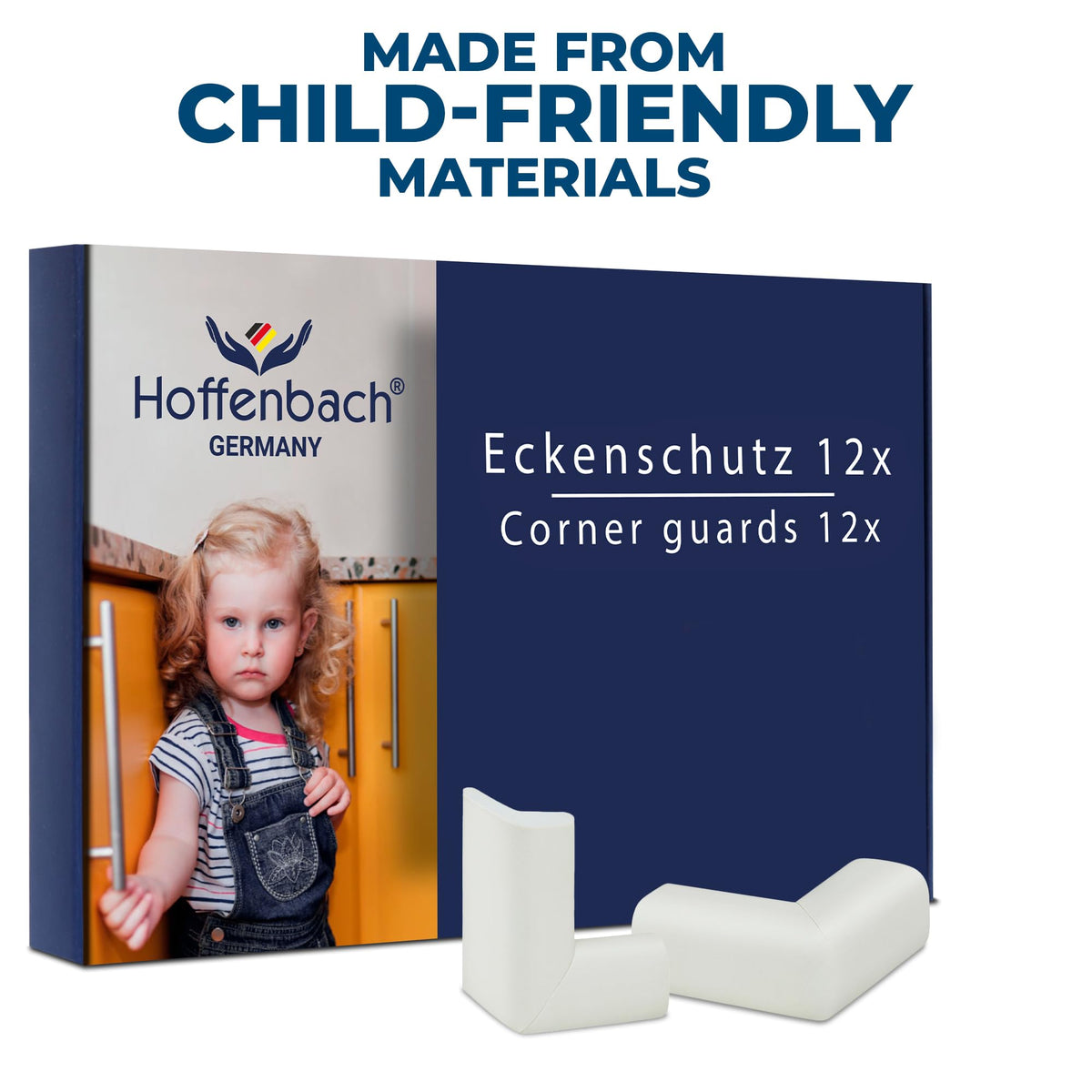 Hoffenbach 12x Baby Corner Protectors – Soft Foam Edge Guard for Kids – Self-Adhesive Bumpers for Child Safety, Furniture, Desks, Tables – Safe & Durable – Black