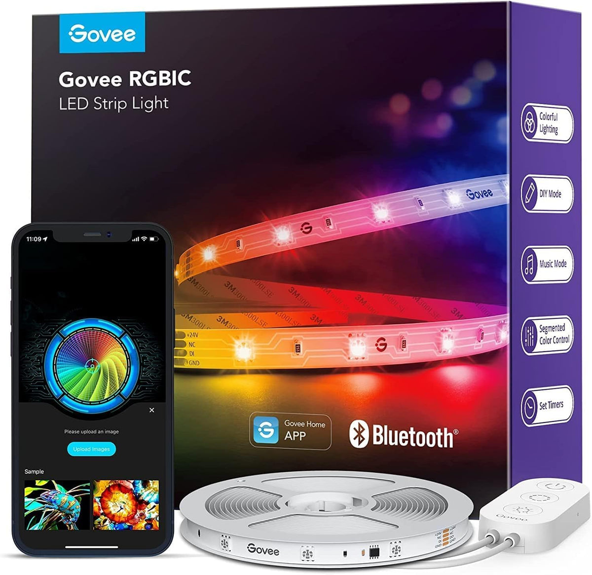 Govee LED Strip Light 5m, RGBIC Smart LED Strip Lights