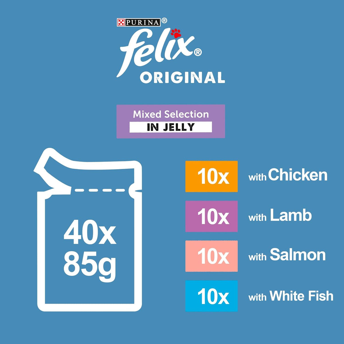 FELIX Original Mixed Selection in Jelly Wet Cat Food 40x85g