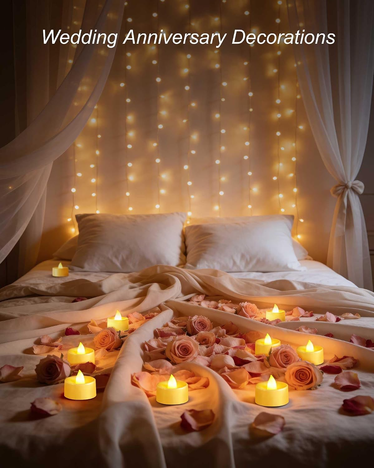 Homemory Led Battery Operated Tea Lights, Fake Electric Flickering Candles