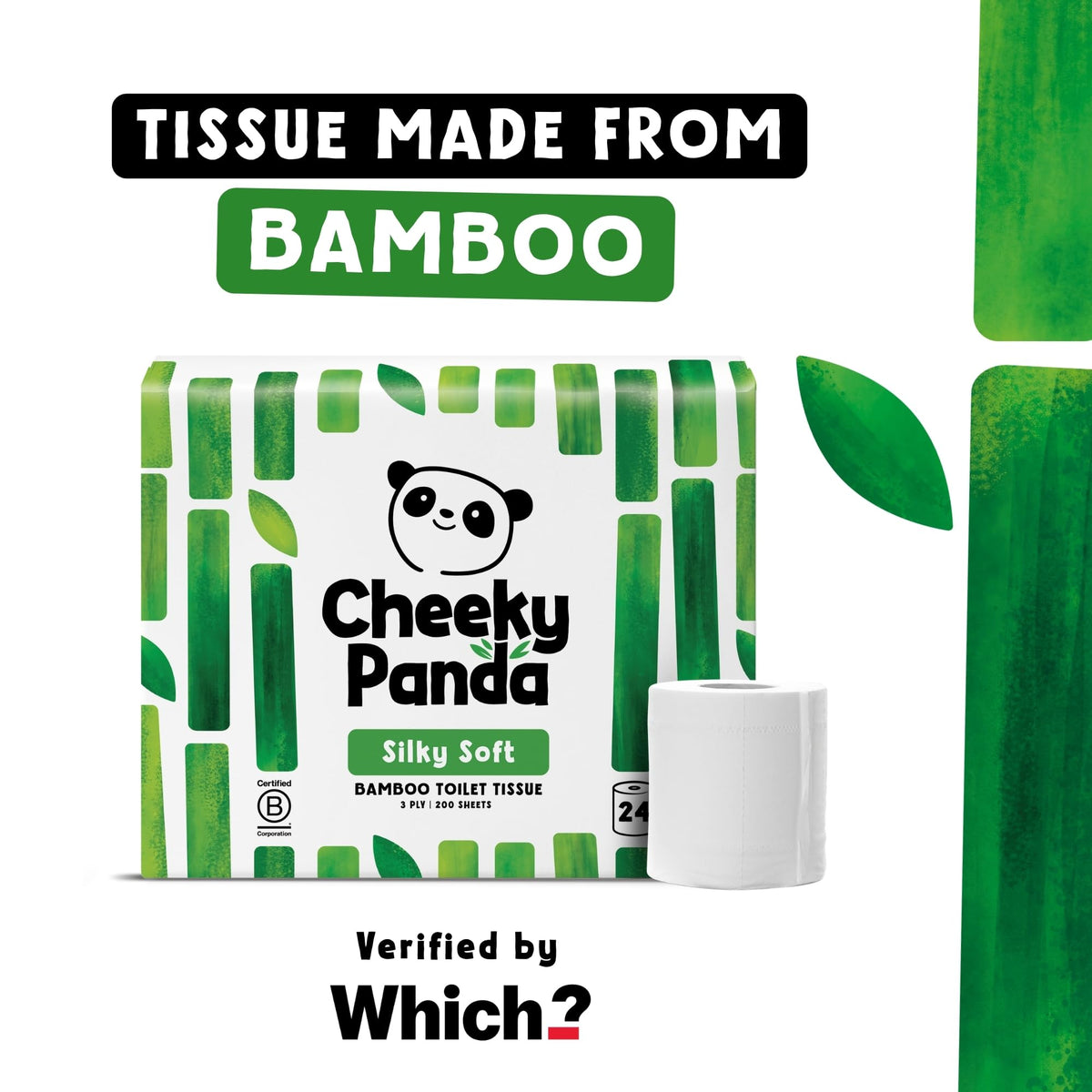 The Cheeky Panda Bamboo Toilet Paper – 9 Rolls of Toilet Paper | Plastic Free Packaging and Sustainable Toilet Tissue | 100% Compostable
