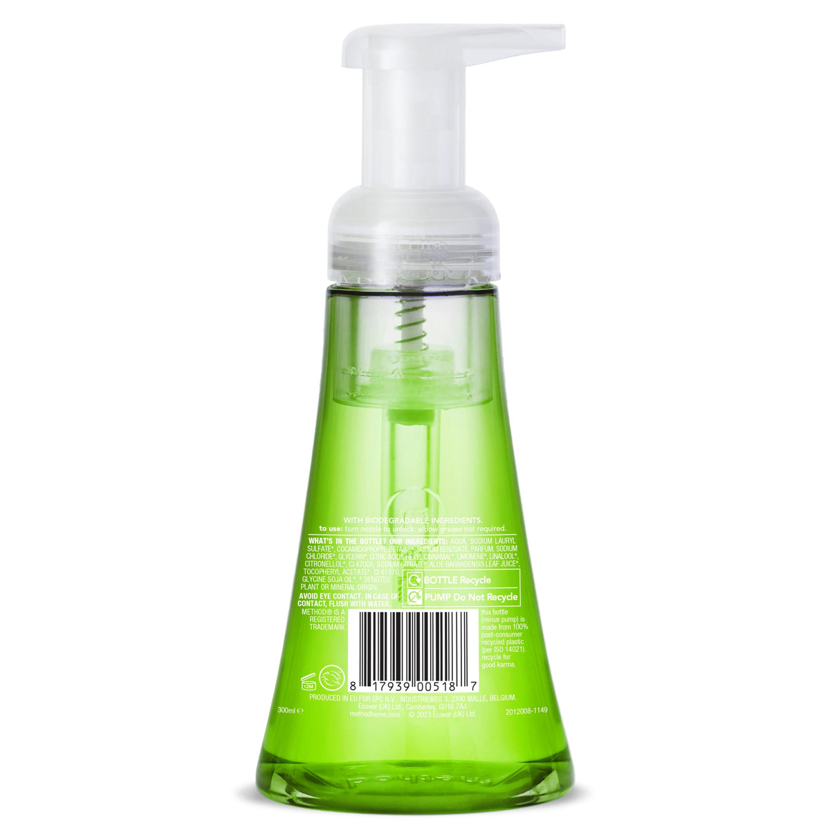 Method Foaming Hand Wash, Hibiscus Berry, Gentle Clean, 300ml