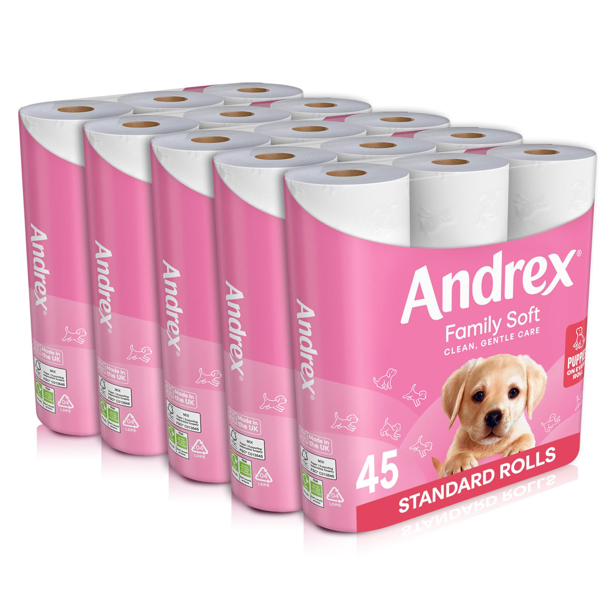 Andrex Family Soft Toilet Roll - 24 Toilet Rolls, Bulk Buy, Fragrance Free, FSC Certified