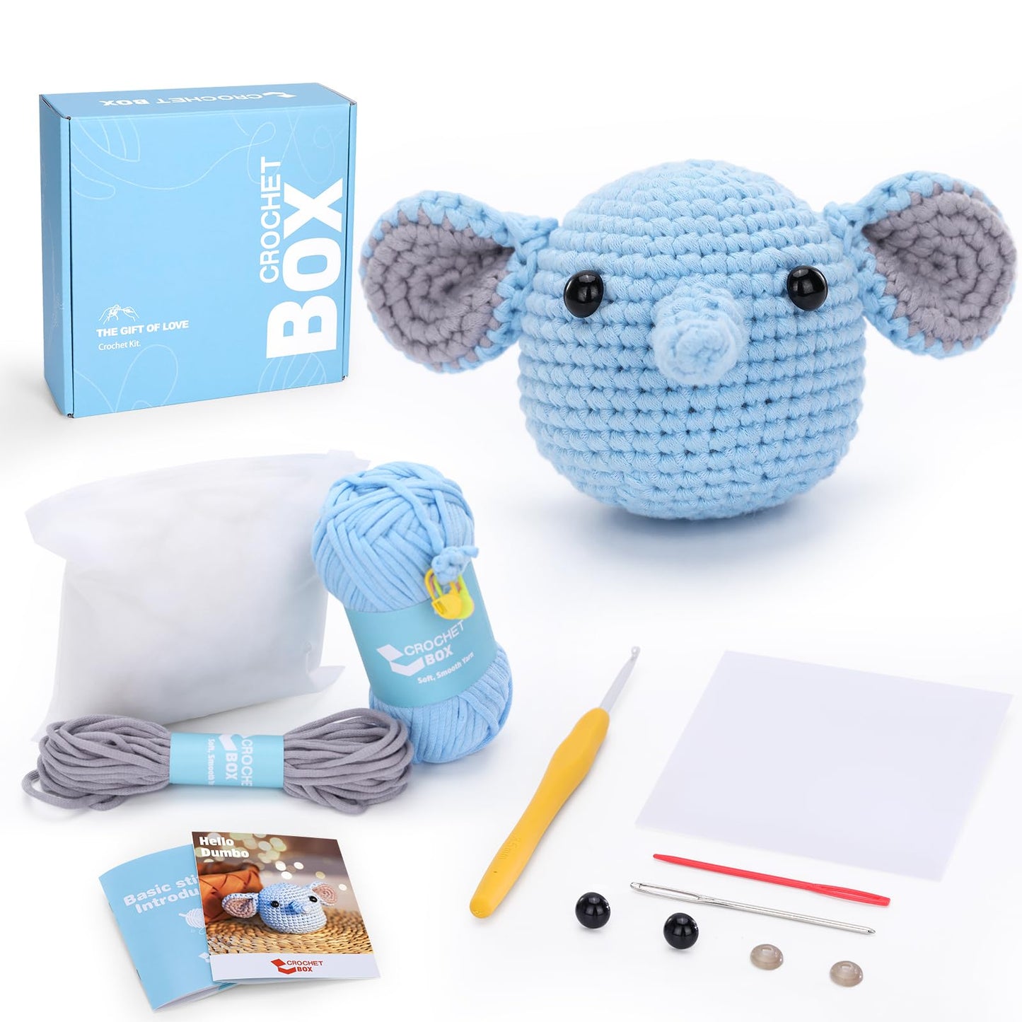 CROCHET BOX Complete Crochet Kit for Beginners - Highland Cow Crochet Kit, Include Video Tutorial, Instruction, Soft Yarn, Birthday Gift for Adults.