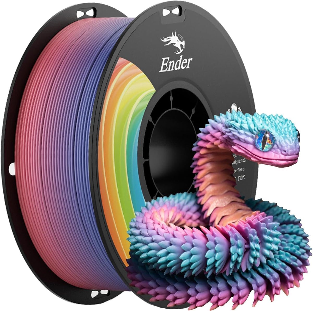 Creality Ender PLA 3D Printer Filament 1.75mm, 4 Packs 1KG Spool(2.2lbs), Dimensional Accuracy +/-0.03mm, No Clogging & Bubbles, Fits for Most FDM 3D Printers (White*4KG)