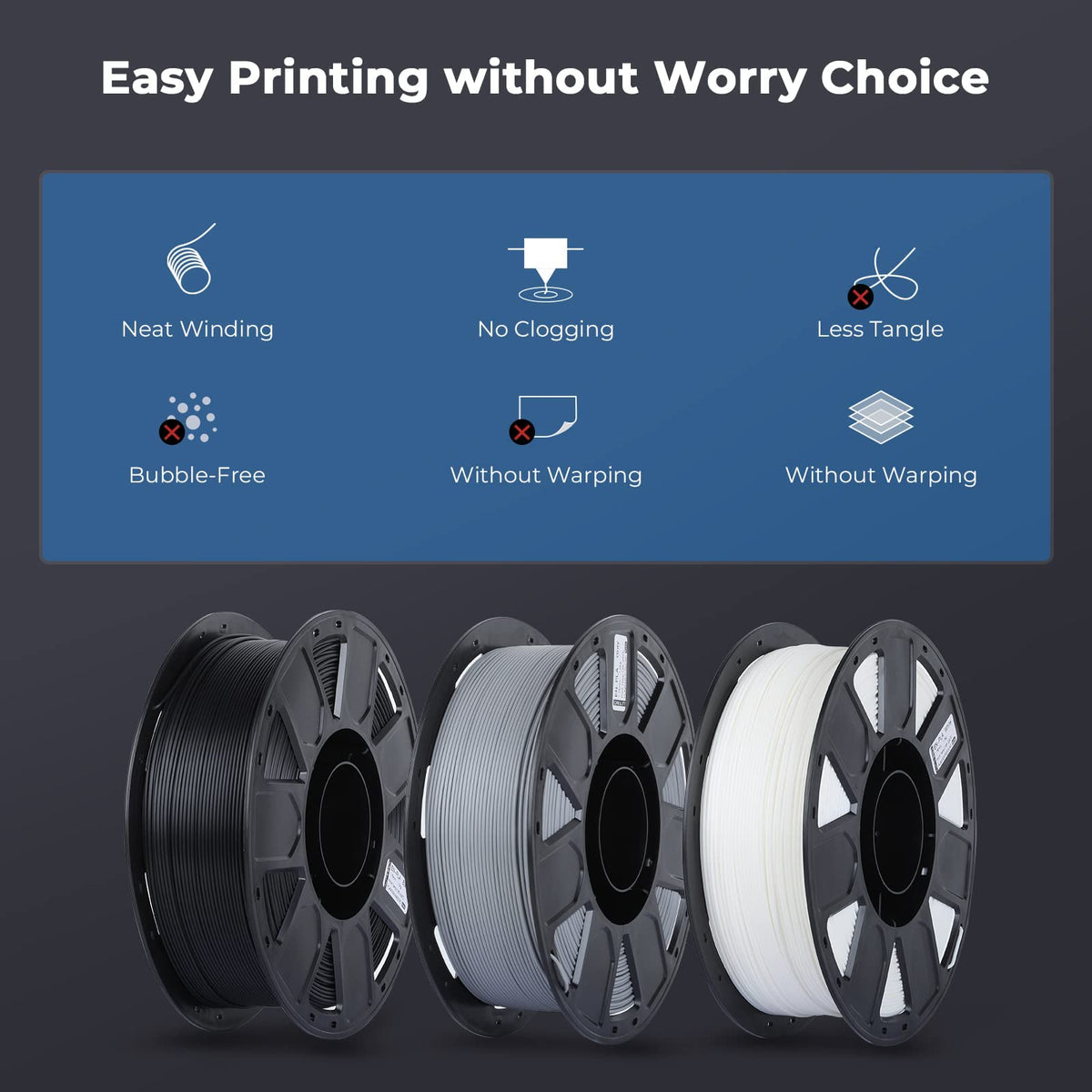 Creality Ender PLA 3D Printer Filament 1.75mm, 4 Packs 1KG Spool(2.2lbs), Dimensional Accuracy +/-0.03mm, No Clogging & Bubbles, Fits for Most FDM 3D Printers (White*4KG)