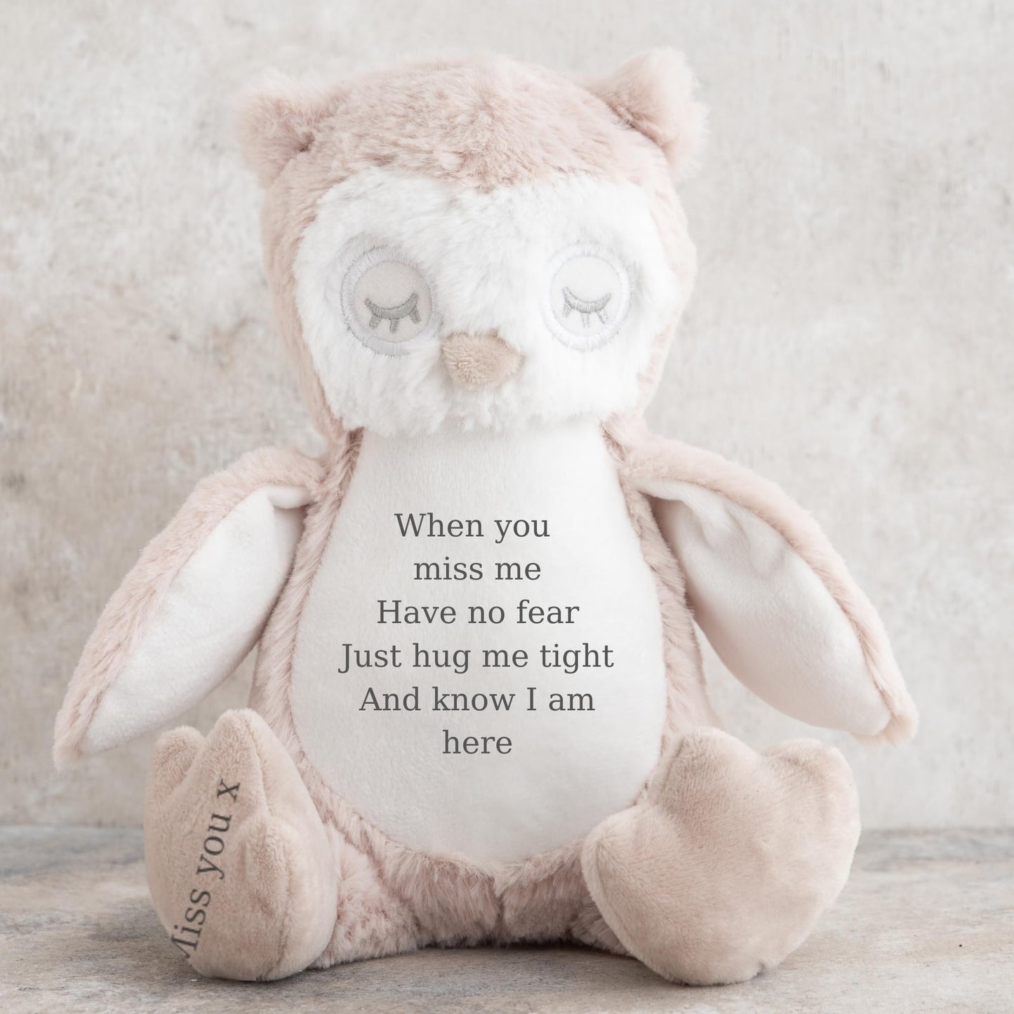 HotScamp Personalised Memorial Bear In Loving Memory When you Miss me - Cuddly Toy Soft Toy Comforter Grieving Special keepsake from a loved one - Brown Teddy
