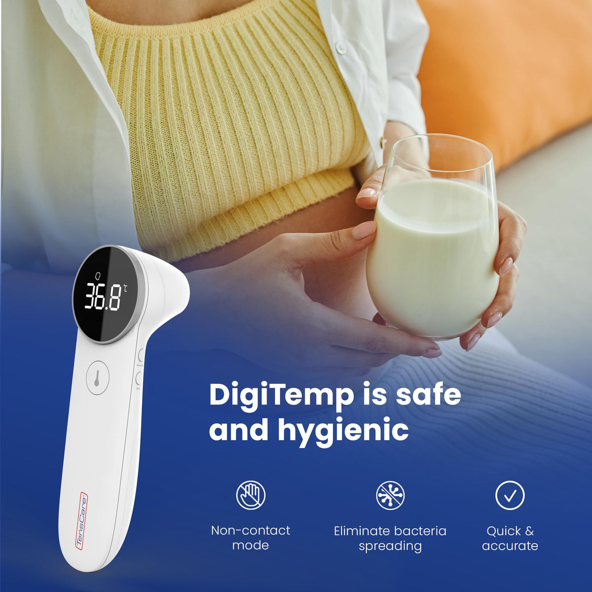 TensCare Digi Duckling Digital Water LCD Thermometer and Baby Bath Time Toy, yellow , Pack of 1