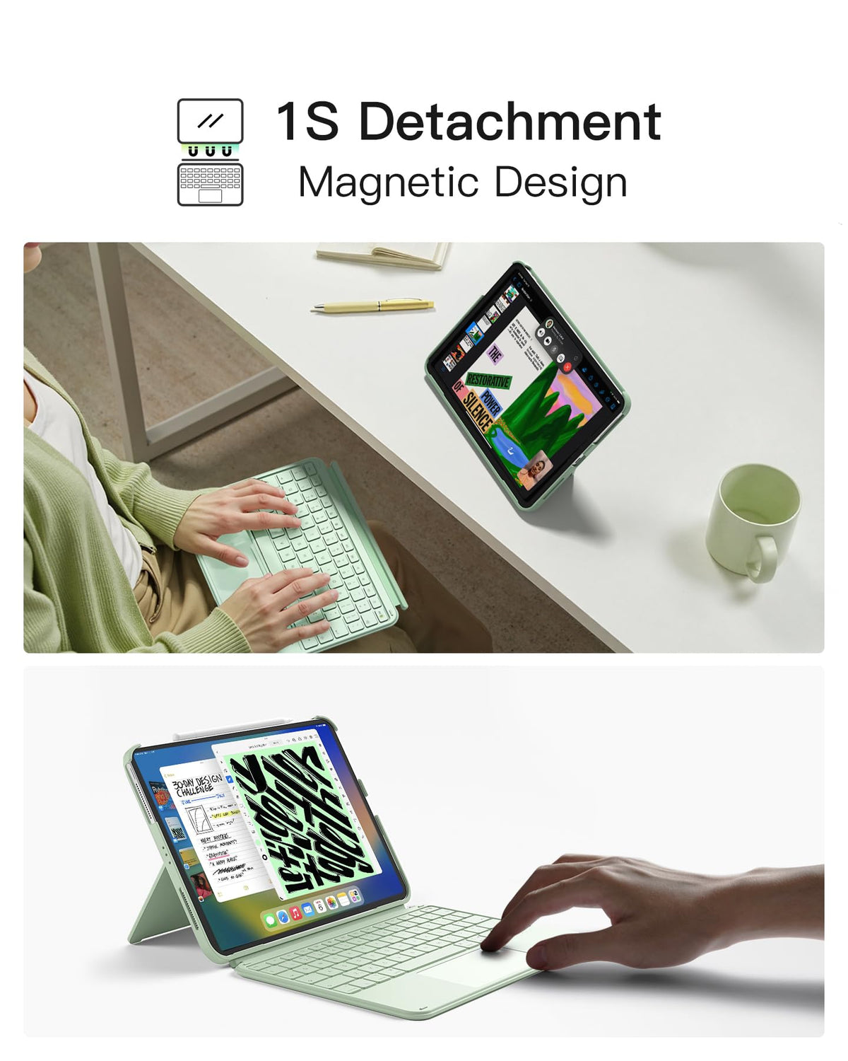Inateck Keyboard Case with Tracked for iPad A16 11th Gen 11"/10th Gen 10.9"