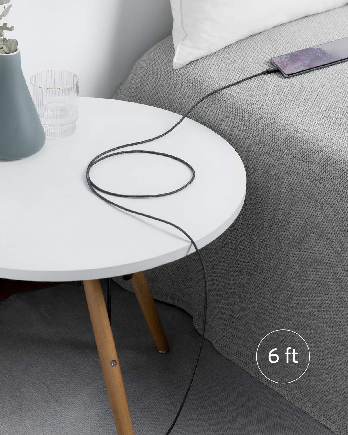 Anker USB C to USB C Charger Cable, 60W (3A) New Nylon (6 ft/1.8m, 2-Pack)