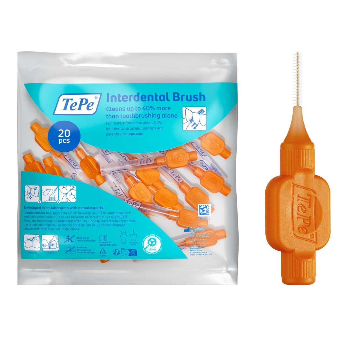 TePe Interdental Brush, Original, Yellow, 0.7mm/ISO 4, 8pcs