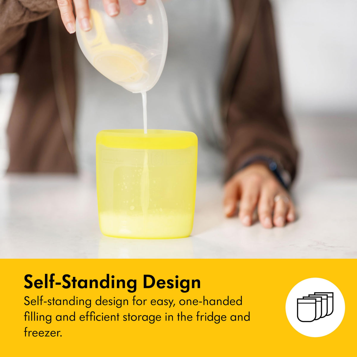 Medela Easy Pour Disposable Breastmilk Storage Bags, 210 ml Capacity, Leakproof Design with Milk Protection, Made Without BPA, Pack of 50