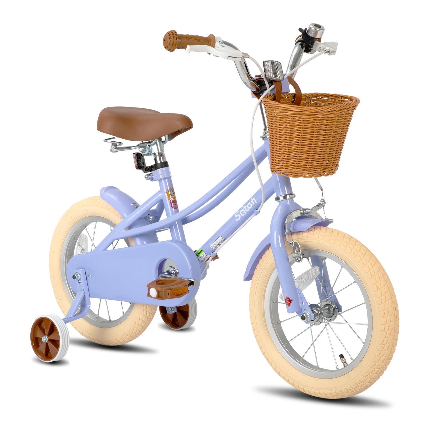 STITCH 12/14/16/20 inch Kids Bike for 3-11 years Girls, 12/14/16 Girls Bike with Training Wheels & Basket, 20 inch with kickstand