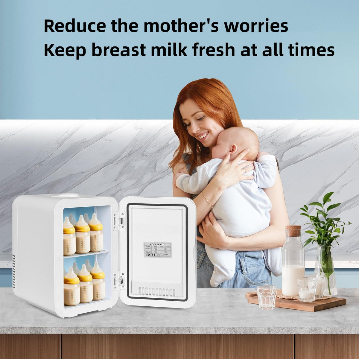 4 Liter Mini Fridge with Dimmable LED Mirror, AC/DC Skincare Fridge