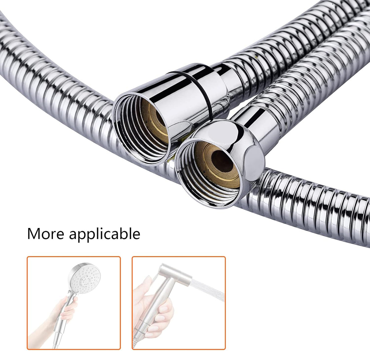 Ibergrif Shower Hose 1.7m, Stainless Steel Shower Pipe Replacement Hose