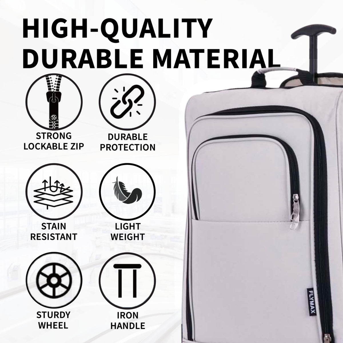 Easyjet 45x36x20 Carry on Suitcase Approved Underseat Cabin Bag Case Lightweight Hand Luggage 1.3kg 33L Black