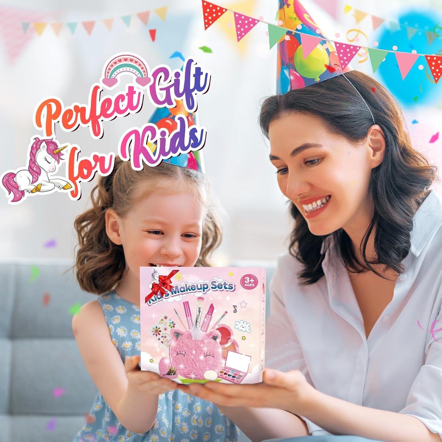 Hapikids Kids Makeup Sets, 4 5 6 Year Old Girl Gifts for 3-12 Year Olds Toys Age 4 5 6 7 8 Unicorn for Girls Make Up Set Birthday Gifts for Girls Kids Toys Pretend Unicorn