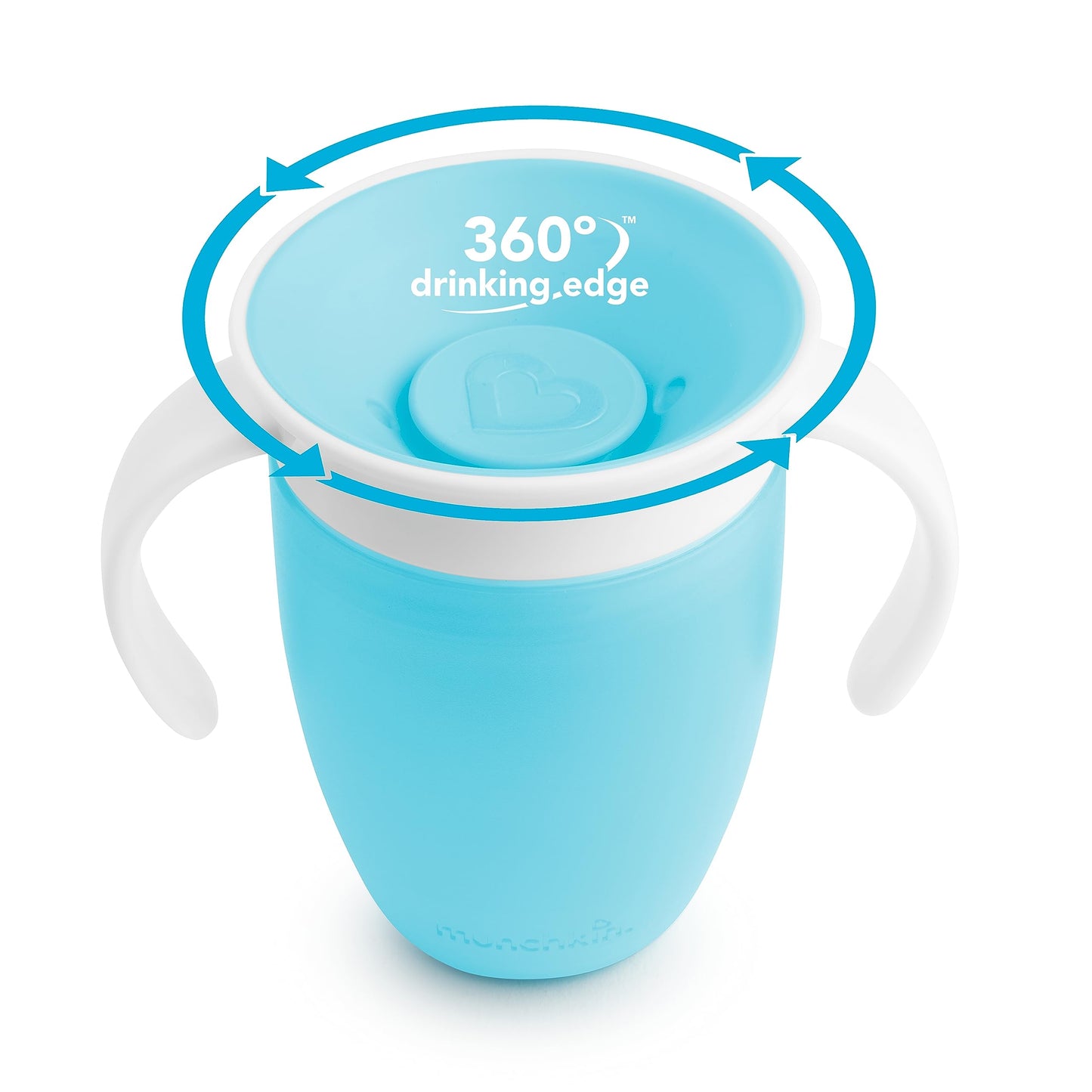 Munchkin Miracle 360 Sippy Cup | Trainer Toddler BPA Free Baby & Toddler Cups w.Handles | Non Spill | Dishwasher Safe Baby | Leakproof | 6+ Months| 7oz/207ml | 2 Pack | Blue/Green