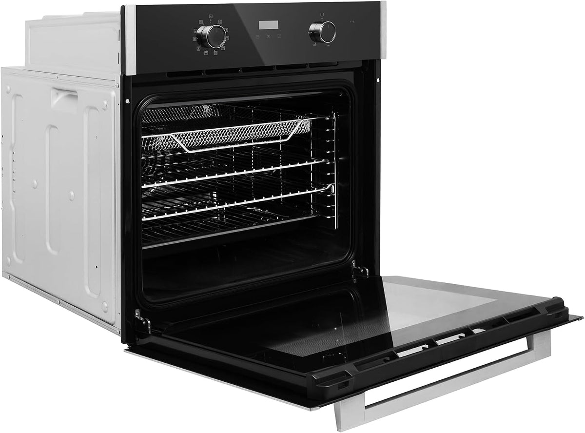 Russell Hobbs Built-in Multifunctional Electric Fan-Assisted Oven 70L in Black with 10 Functions, Double-Glazed Door, A Energy Rating, Grill Function, LED Clock & Timer, Easy-Clean Interior, RHEO7011B