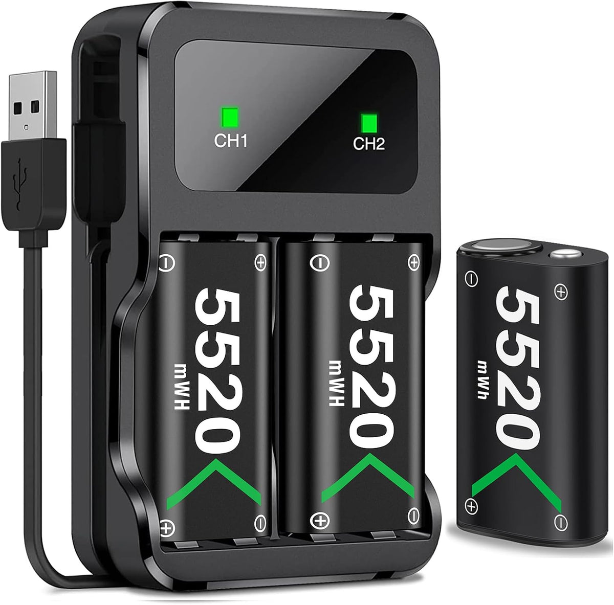 HEYLICOOL 3x5520mWh Rechargeable Battery Pack for Xbox Series X|S/Xbox One/S/X/Elite, X-box Controller Battery Pack Controller Charging Dock Batteries