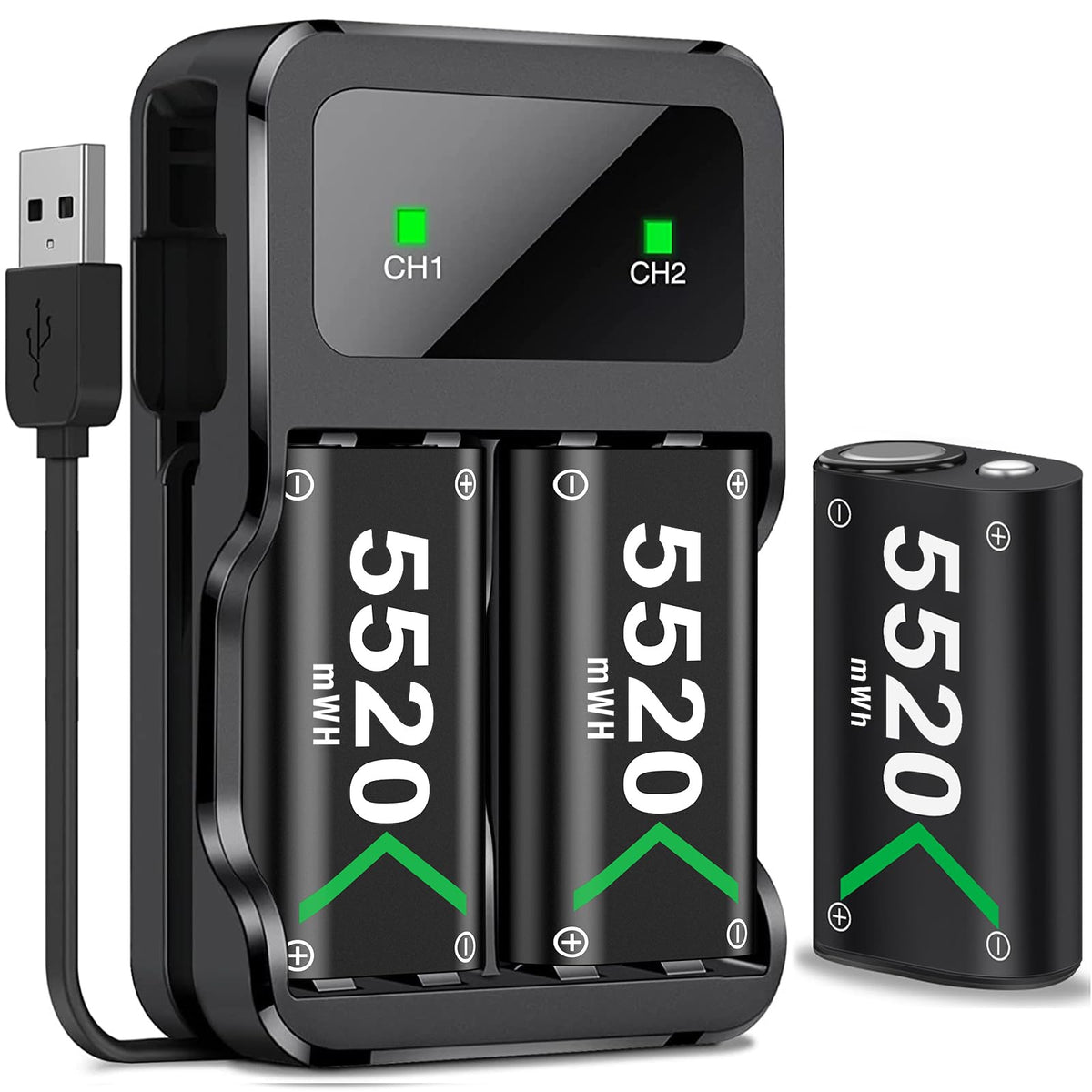 HEYLICOOL 3x5520mWh Rechargeable Battery Pack for Xbox Series X|S/Xbox One/S/X/Elite, X-box Controller Battery Pack Controller Charging Dock Batteries