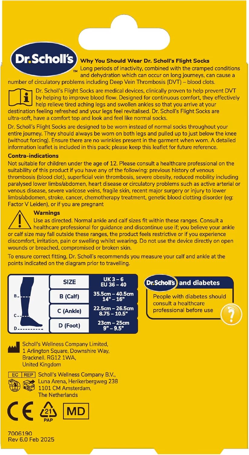 Dr. Scholl's Flight Socks - Clinically Proven Compression Socks for Flight Travel - Help Prevent Swollen Ankles and Deep Vein Thrombosis