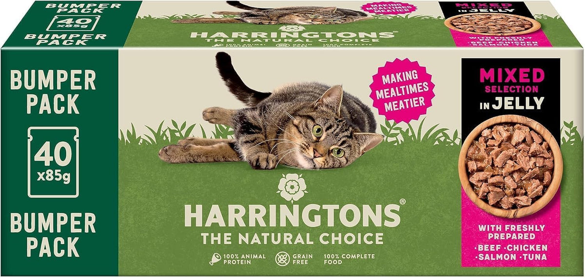 Harringtons Complete Wet Adult Cat Food Pouch Mixed in Jelly Pack 40x85g