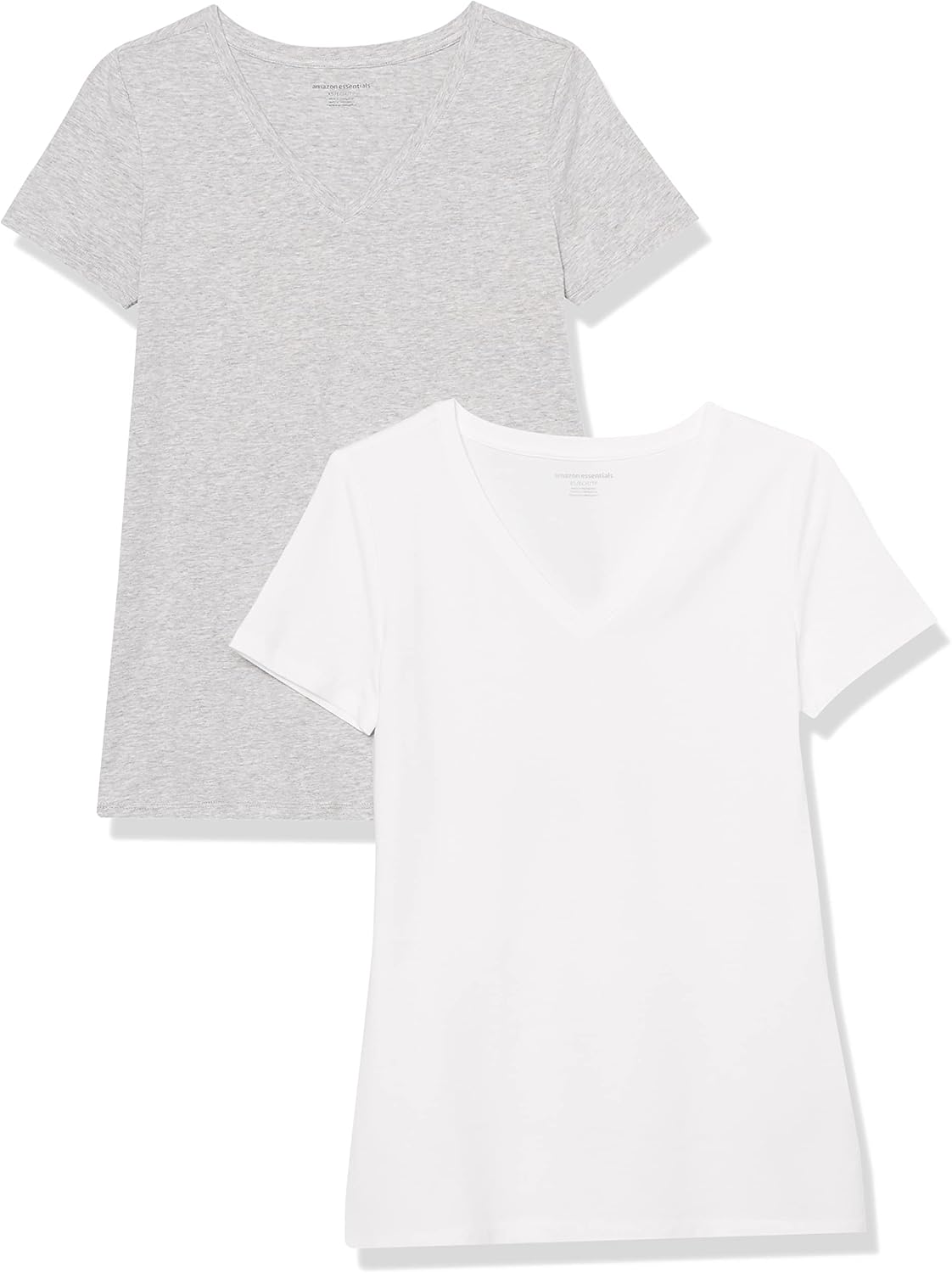 Amazon Essentials Women's Regular-Fit Short-Sleeve V-Neck T-Shirt, Multipacks